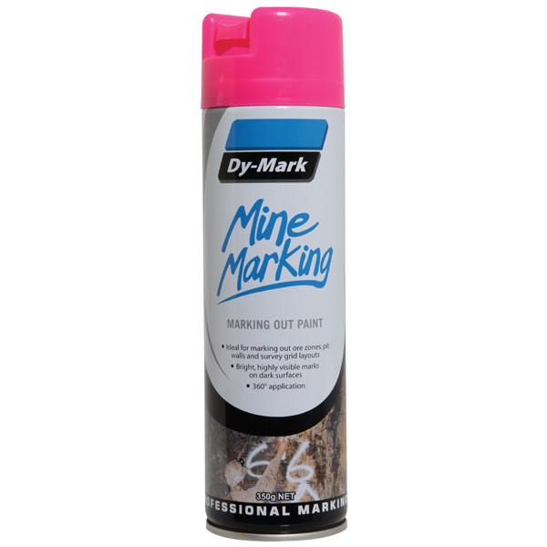 DY-MARK MINE MARKING VERTICAL FLURO PINK 350G AEROSOL